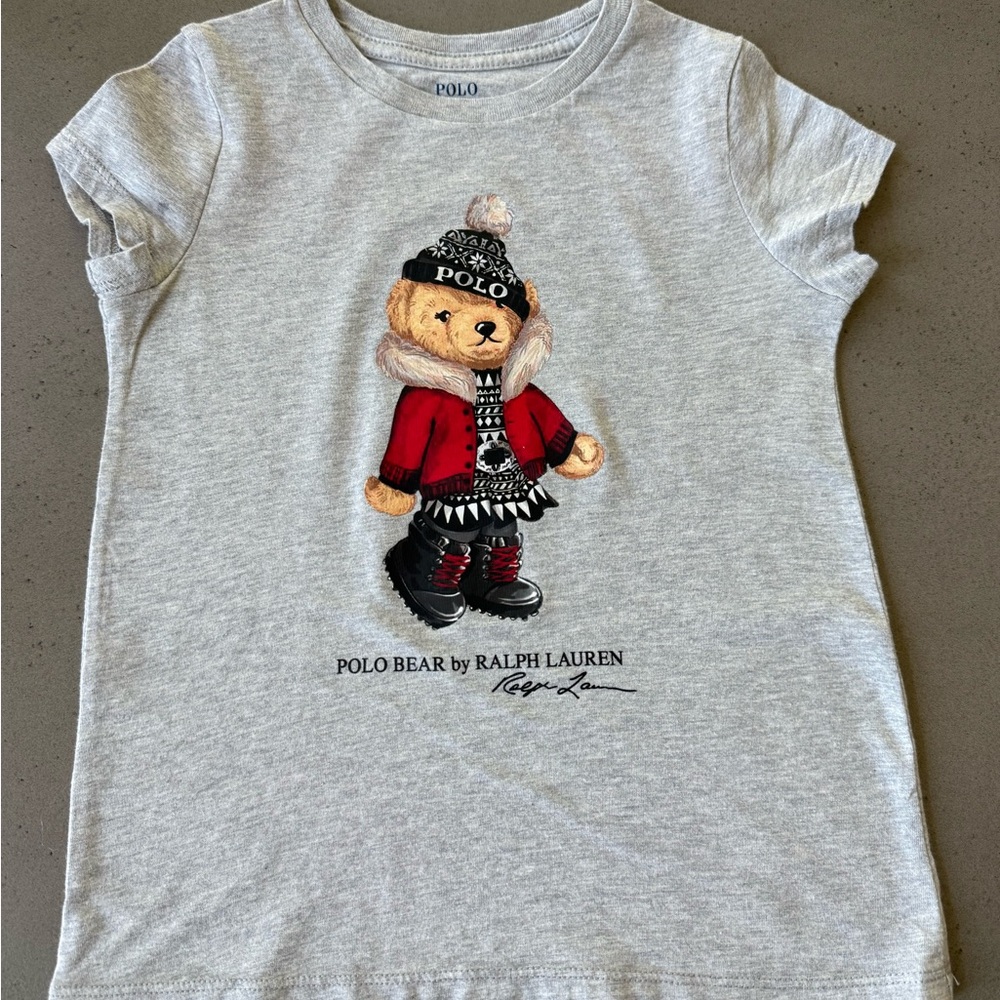 Polo by Ralph Lauren Light Gray Tee with Navy Logo